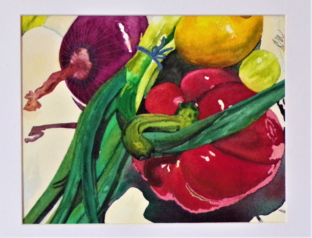 Watercolour Paintings of Fruits and Vegetables